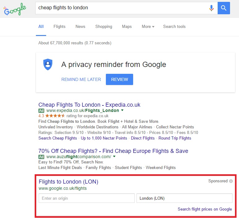 Book Flights with Google